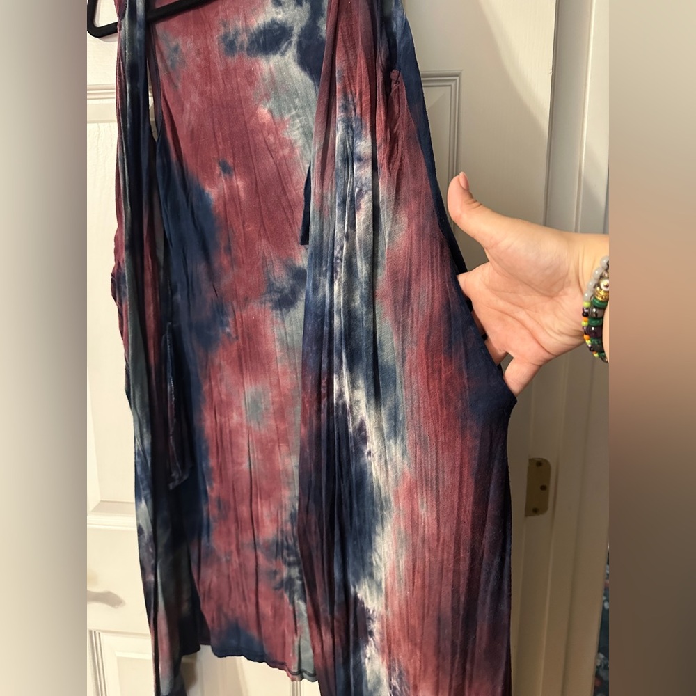 Coin 1804 Tie-Dye Sleeveless Duster (with Pockets) - Picture 3 of 5